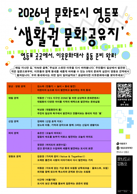 문화도시 영등포 곳곳에서 펼쳐지는 9개의 문화실험, 이웃문화대사가 나선다