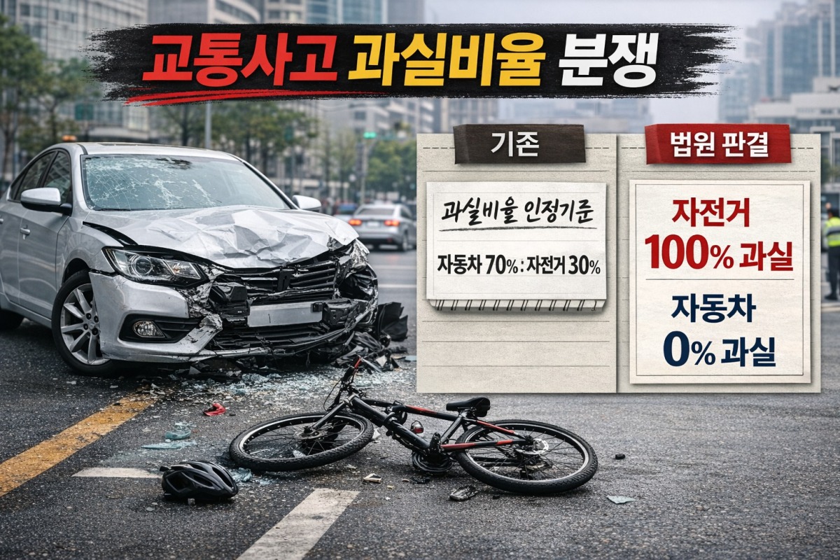 자전거 끼어들기 사고, 자동차 과실 인정 안 된 실제 판례